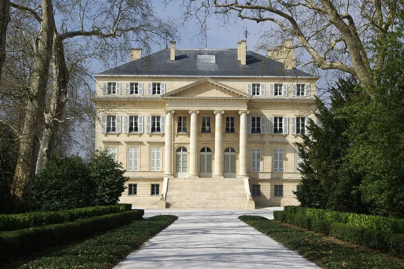 Château Margaux — the façade you pass on the Médoc’s D2 road